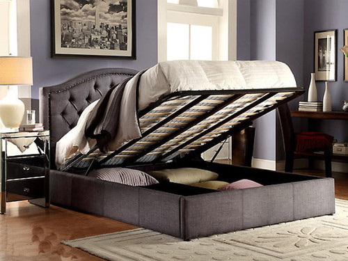 Windsor Queen Bed with Gas Lift Storage - DJC Furniture & Bedding