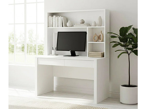 Delta Desk & Hutch Gloss White