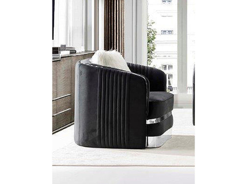Vilove Arm Chair Black & Silver Frame