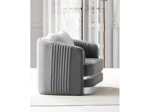 Vilove Arm Chair Grey & Silver Frame