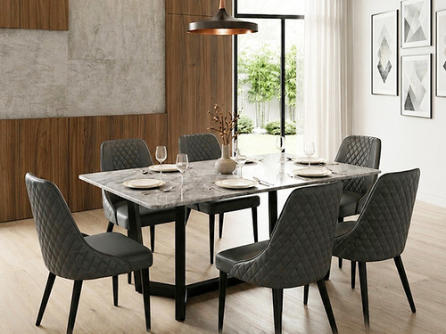 Kiama 1.8m Engineered Stone Top Dining Table in Grey