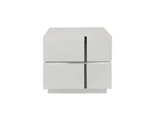 Nevada 2 Drawer Bedside Table in Gloss White