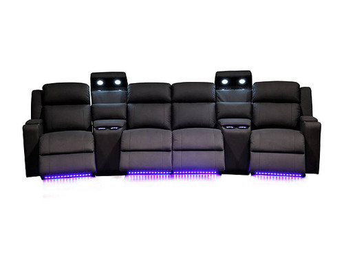 Academy Home Theatre with 4 Electric Recliners in Fabric