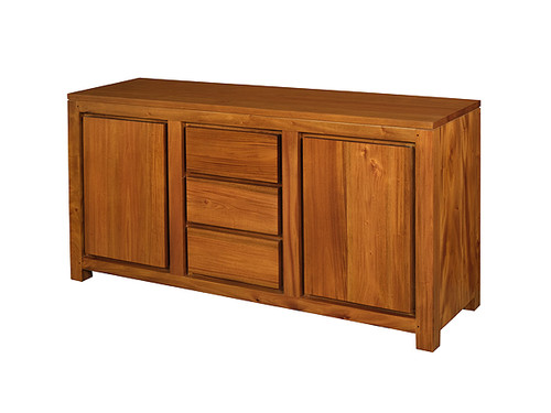 Amsterdam 2 Door 3 Drawer Buffet in Light Pecan