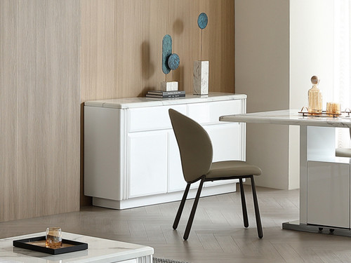 Paris 1.5m Buffet Gloss White with Engineered Stone Top