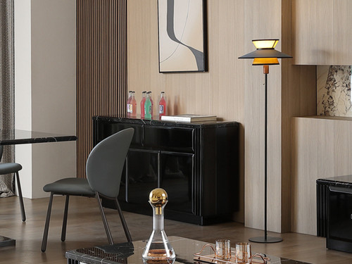 Paris 1.5m Buffet Gloss Black with Engineered Stone Top