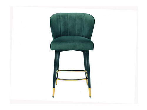 Lexus Bar Stool in Emerald Velvet Fabric Lexus Bar Stool in Emerald Velvet Fabric