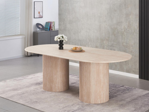 Pompeii 2.0m Dining Table in Travertine