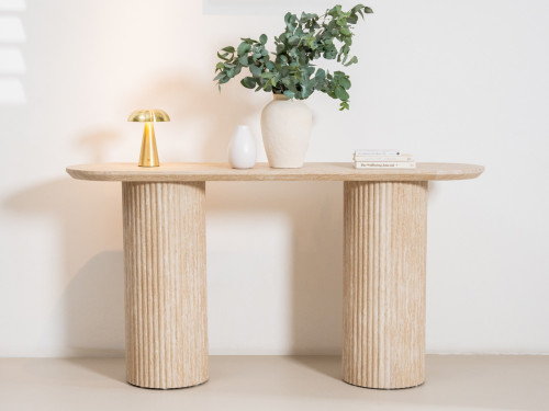 Milos Console Table in Limestone