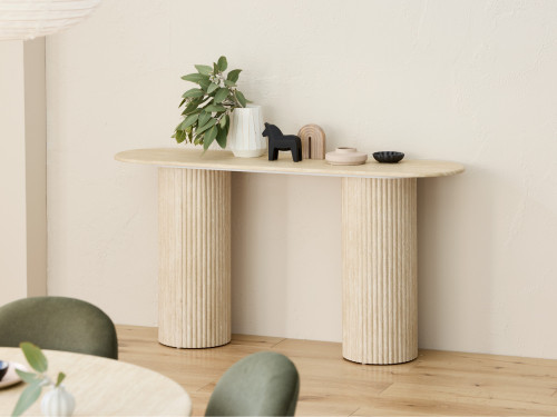 Pompeii Console Table in Limestone