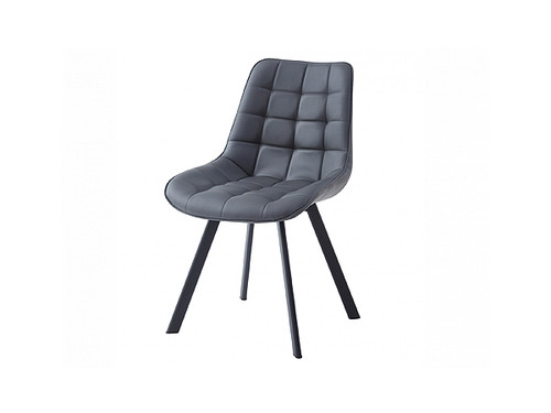 Forest Dining Chair in Dark Grey Eco Leather w/Black Leg