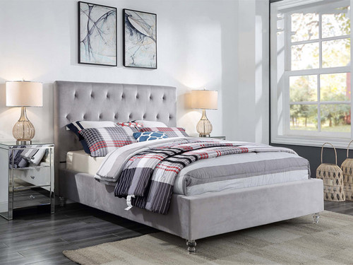 Merida King Single Fabric Upholstered Standard Bed Frame with Optional Wings