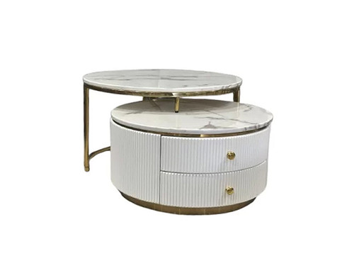 April 2 Piece Coffee Table in White