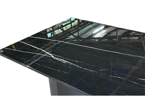 April 1.8m Engineered Stone Top Dining Table in Black