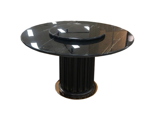 Como Round Marble Dining Table in Black
