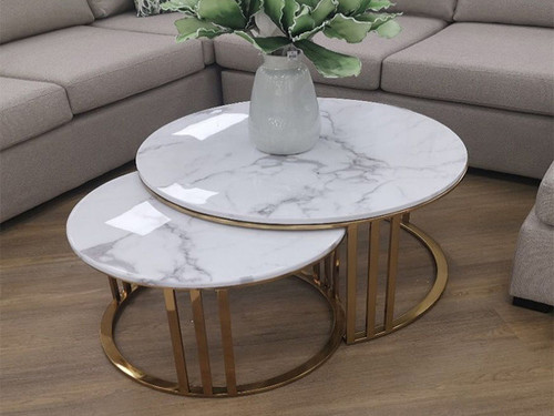 Carlton 2 Piece Coffee Table in Gold Frame