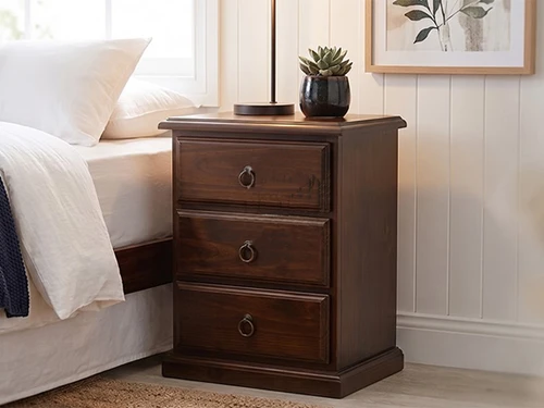 Cronulla 3 Drawer Solid Pine Bedside Chest in #219