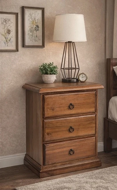 Cronulla 3 Drawer Solid Pine Bedside Chest in #501
