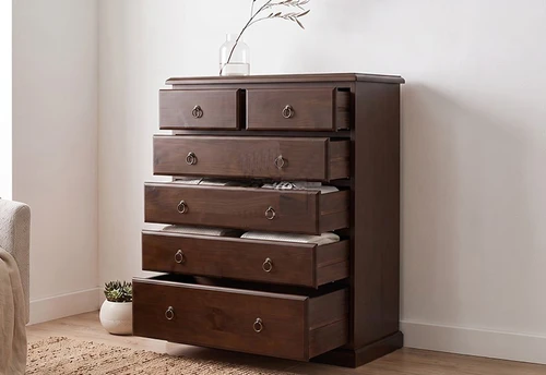 Cronulla 5 Drawer Solid Pine Tallboy in #219
