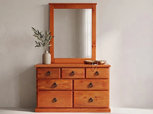 Cronulla Solid Pine Dresser & Mirror in #215