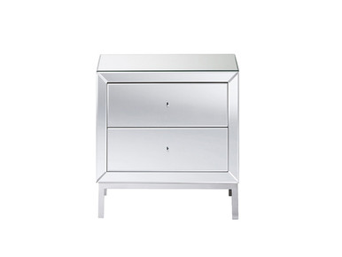 Elise 2 Drawer Mirrored Bedside Table