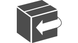 icon of a shipping box with an arrow on the side