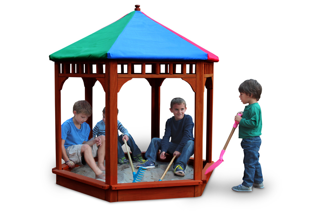 gorilla playsets interlocking sandbox with cover