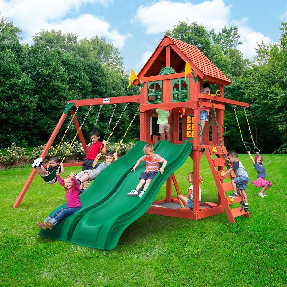 Backyard Adventures Accessories Outing W/ Tube Slide Swing Set