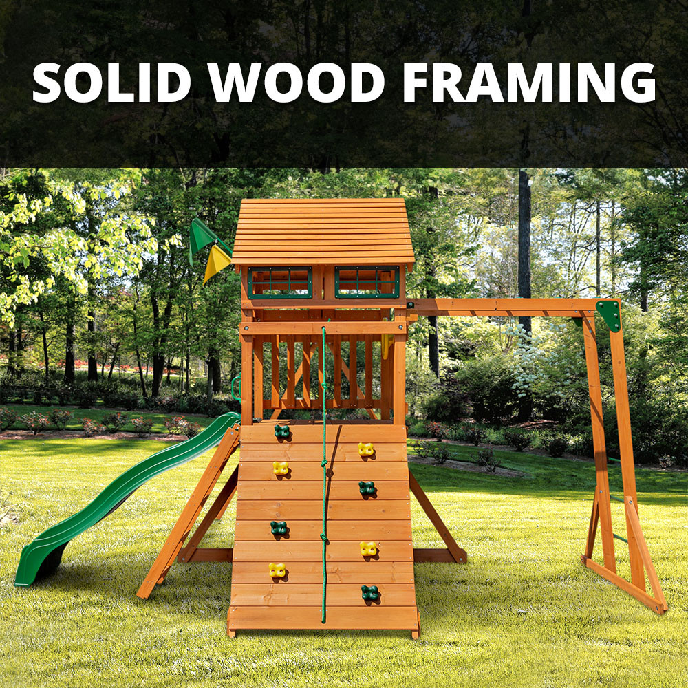 Climbing Wall Monkey Bar Slide TP Skywood Wooden Tower Climbing