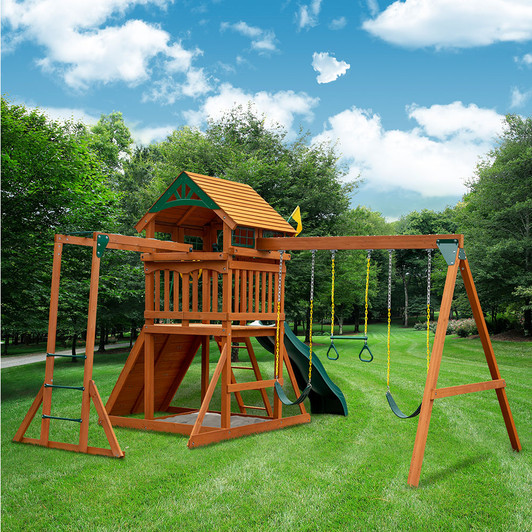 Rear view of Outing w/ Monkey Bars Rear view of Outing w/ Monkey Bars