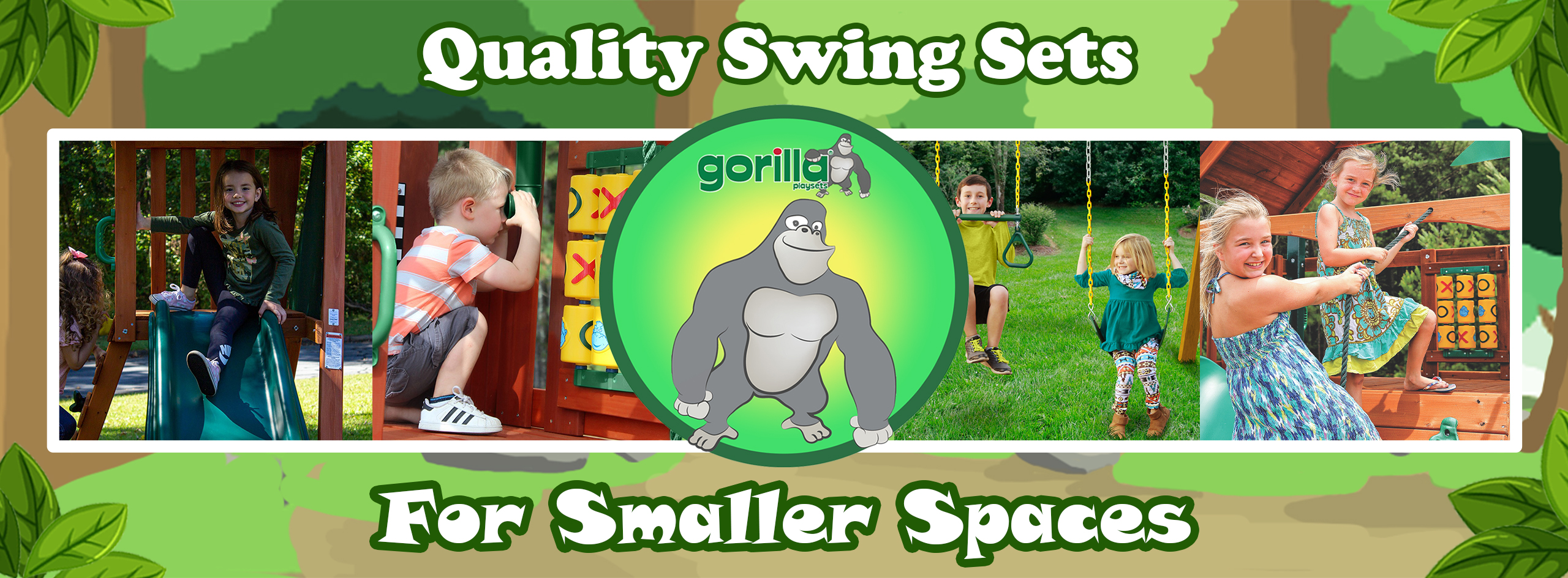Quality Swing Sets For Smaller Spaces Gorilla Playsets