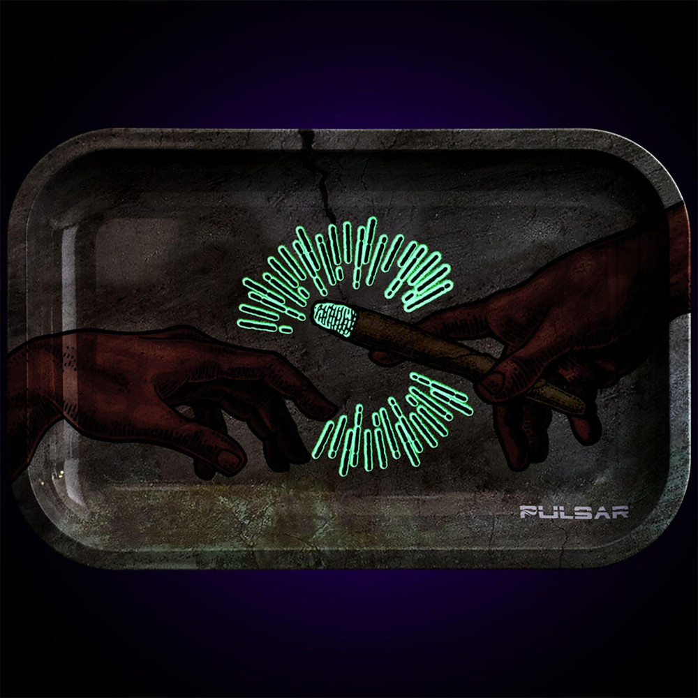 PULSAR GLOW METAL ROLLING TRAY WITH LID - CREATION OF PASSAGE - 11X7