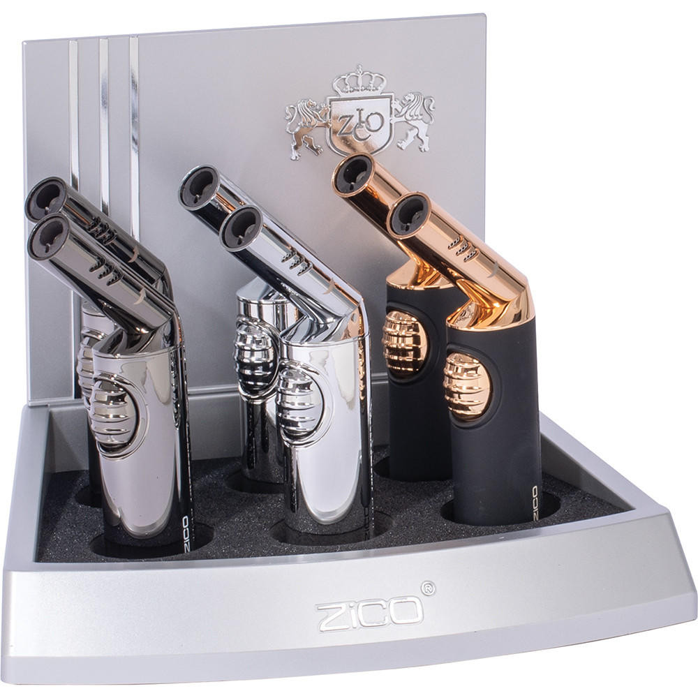 ZICO MULTI ANGLE SINGLE TORCH LIGHTER DISPLAY - 6 CT