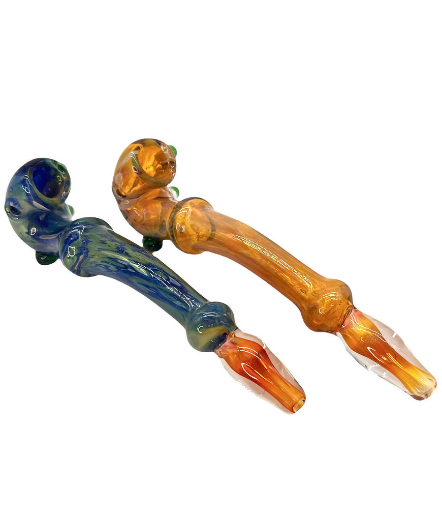 DOUBLE LAYER ART GOLD FUMED SHERLOCK PIPE 8 - BAG OF 2CT