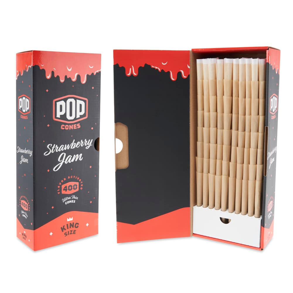 POP CONES KING SIZE PRE-ROLLED CONES WITH FLAVOR TIP 400CT BULK