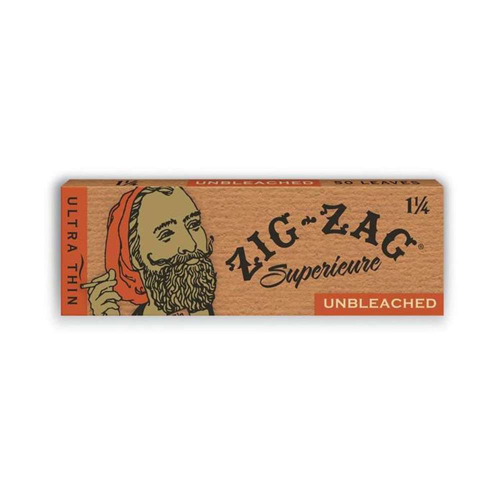ZIG-ZAG UNBLEACHED 1 1/4 SLIM SIZE ROLLING PAPER - 24CT DISPLAY