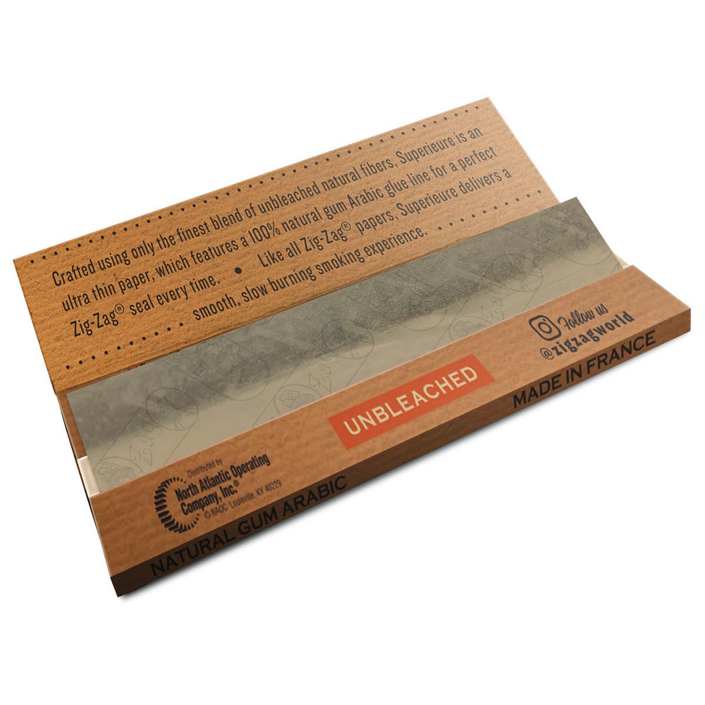 ZIG-ZAG UNBLEACHED KING SLIM SIZE ROLLING PAPER - 24CT DISPLAY