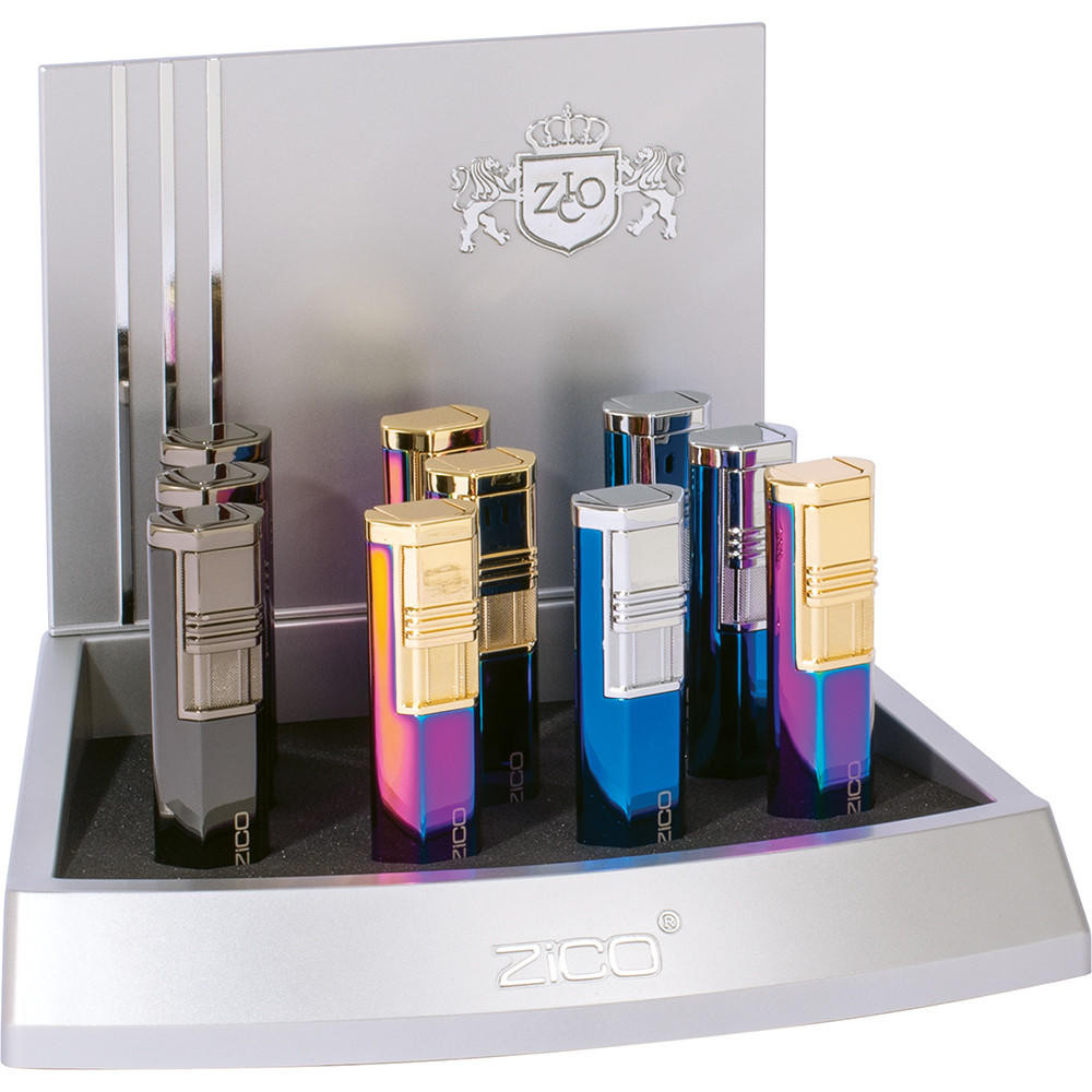 ZICO DOUBLE TORCH FLAME LIGHTER WITH PUNCH - 10CT