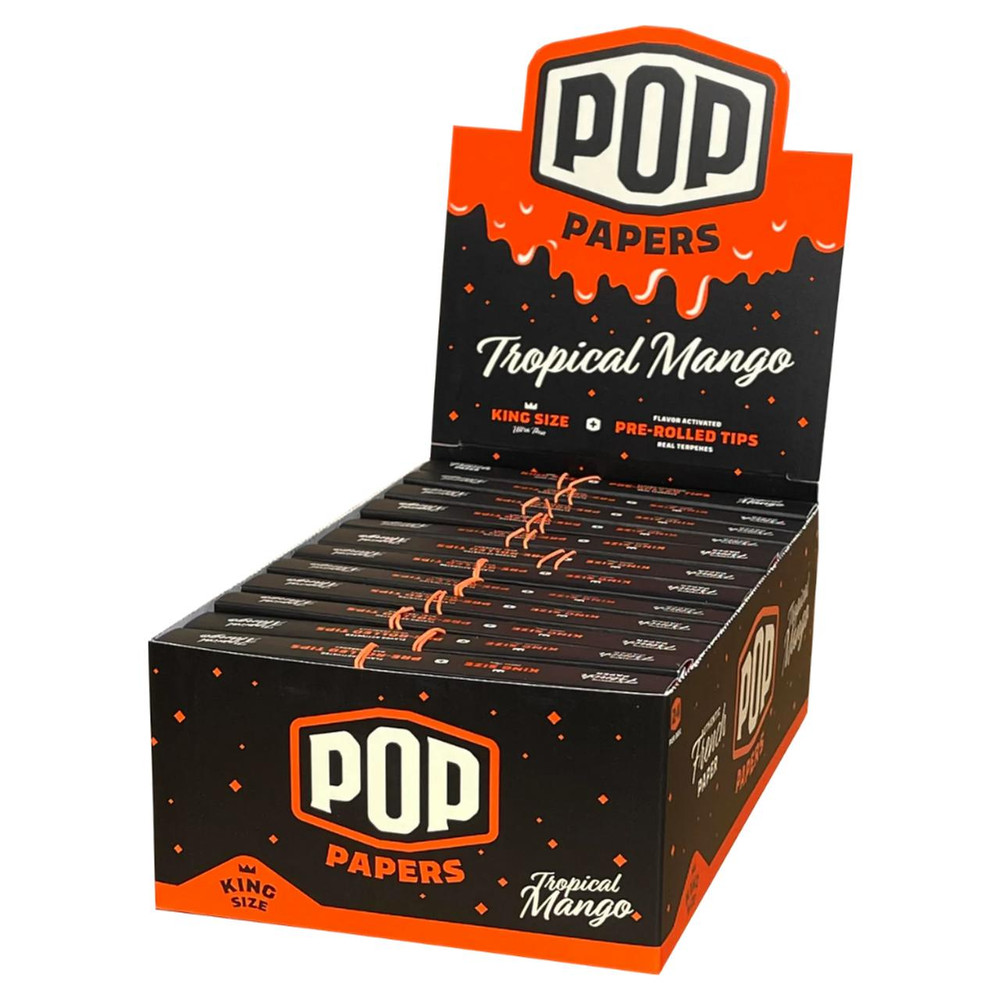 POP PAPERS KING SIZE WITH FLAVORED TIPS - 24CT DISPLAY