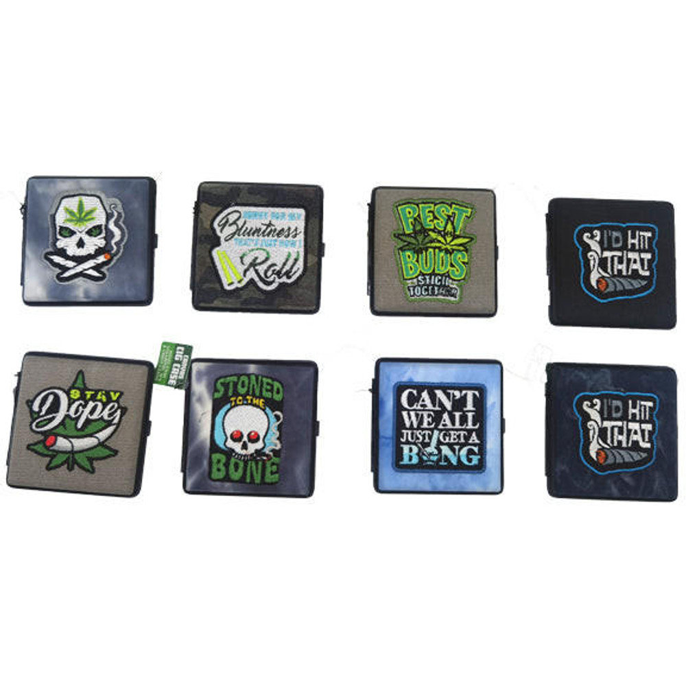 SMOKEZILLA CANVAS CIG CASE WITH PATCH MIX - 8CT DISPLAY