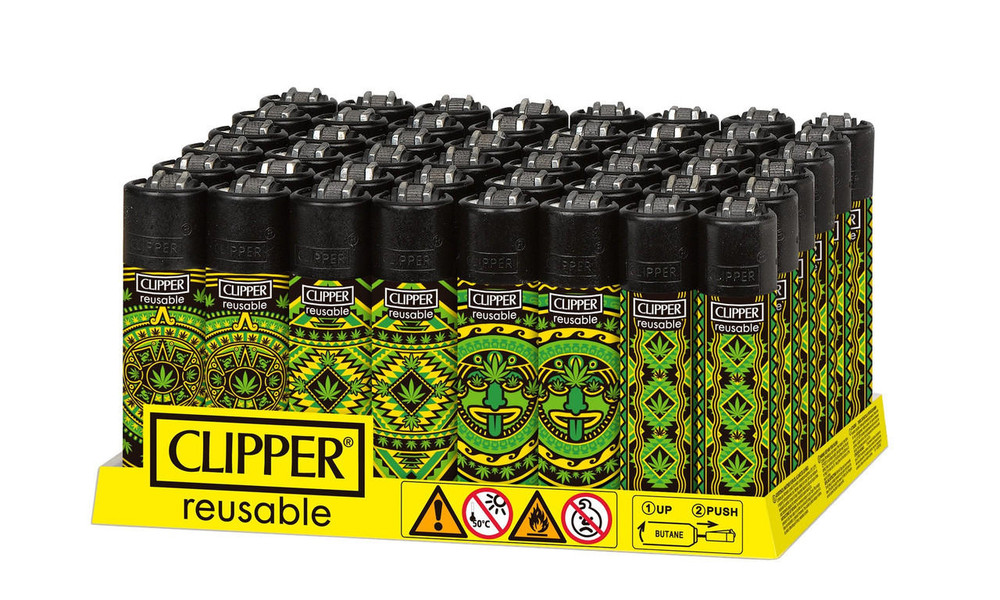 AZTECA LEAVES CLIPPER LIGHTERS - 48CT DISPLAY