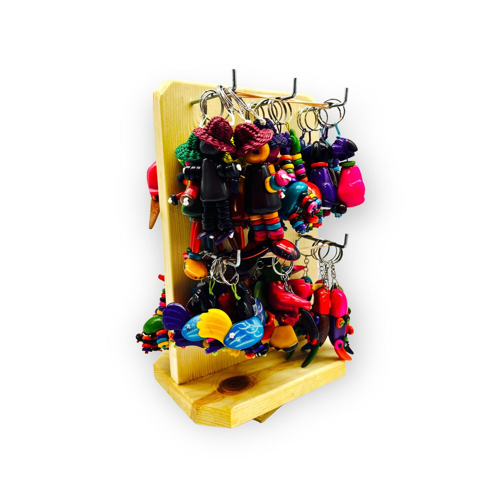 KEYCHAINS 12 PEGS DISPLAY - TAGUA ASSORTED KEYCHAINS - 72CT