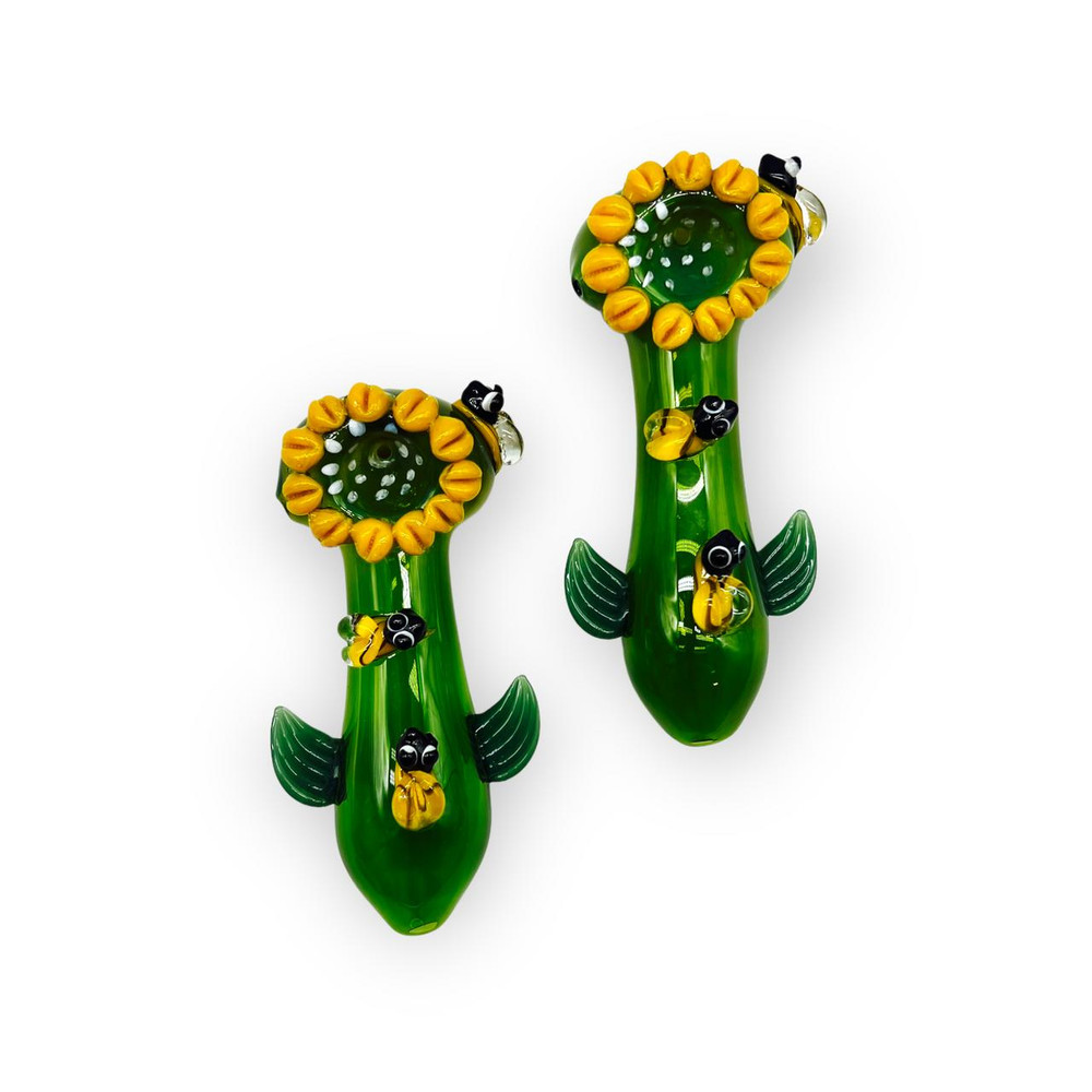  SUNFLOWER AND BEES HANDPIPE 5" (HP100497) 