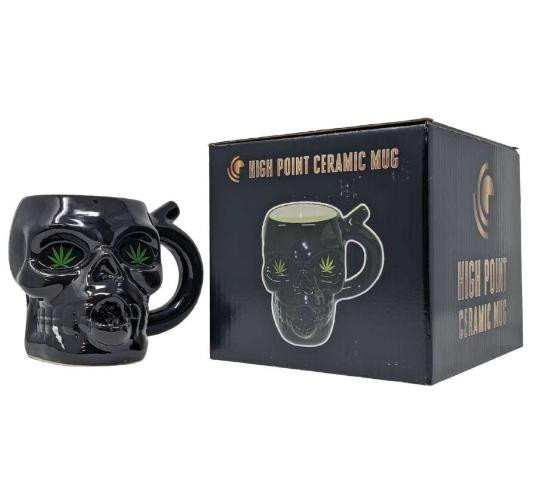  HPG CERAMIC WATER PIPE MUG - SKULL 