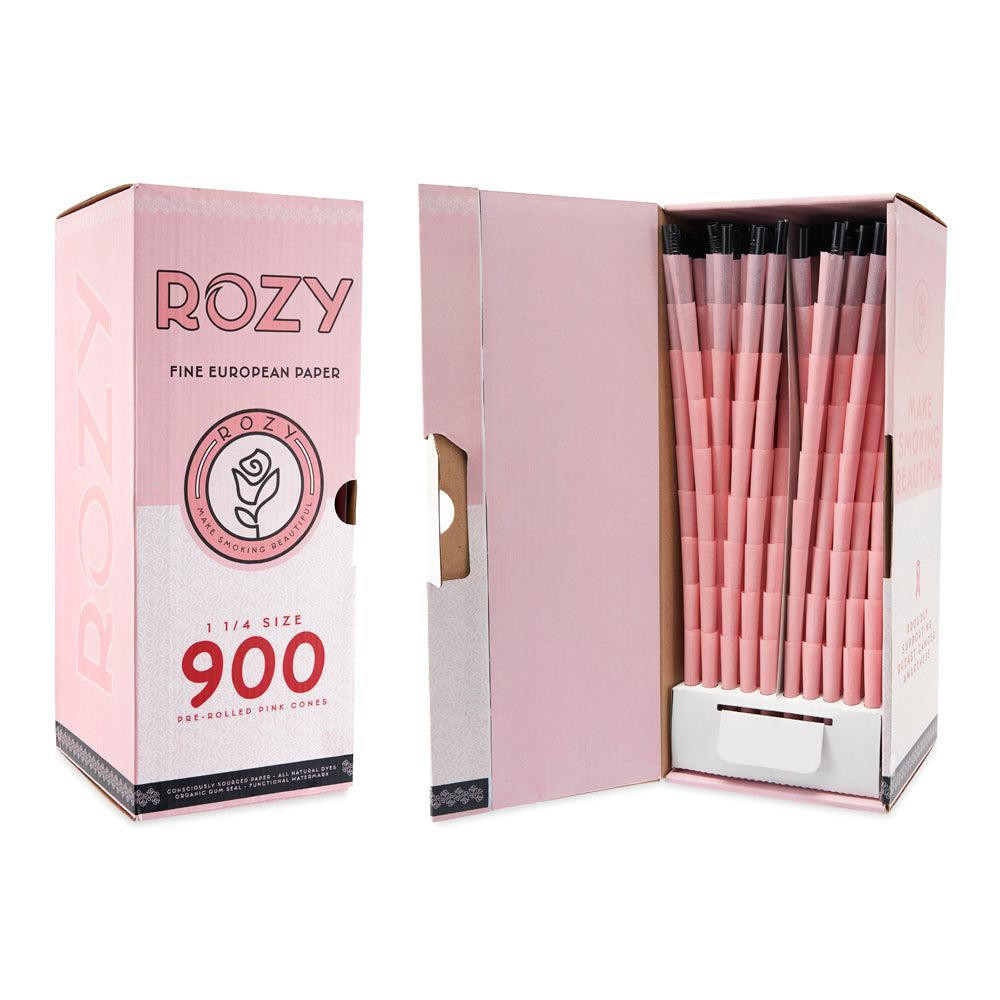  ROZY 1 1/4 PRE-ROLLED PINK CONES - 900CT BOX 