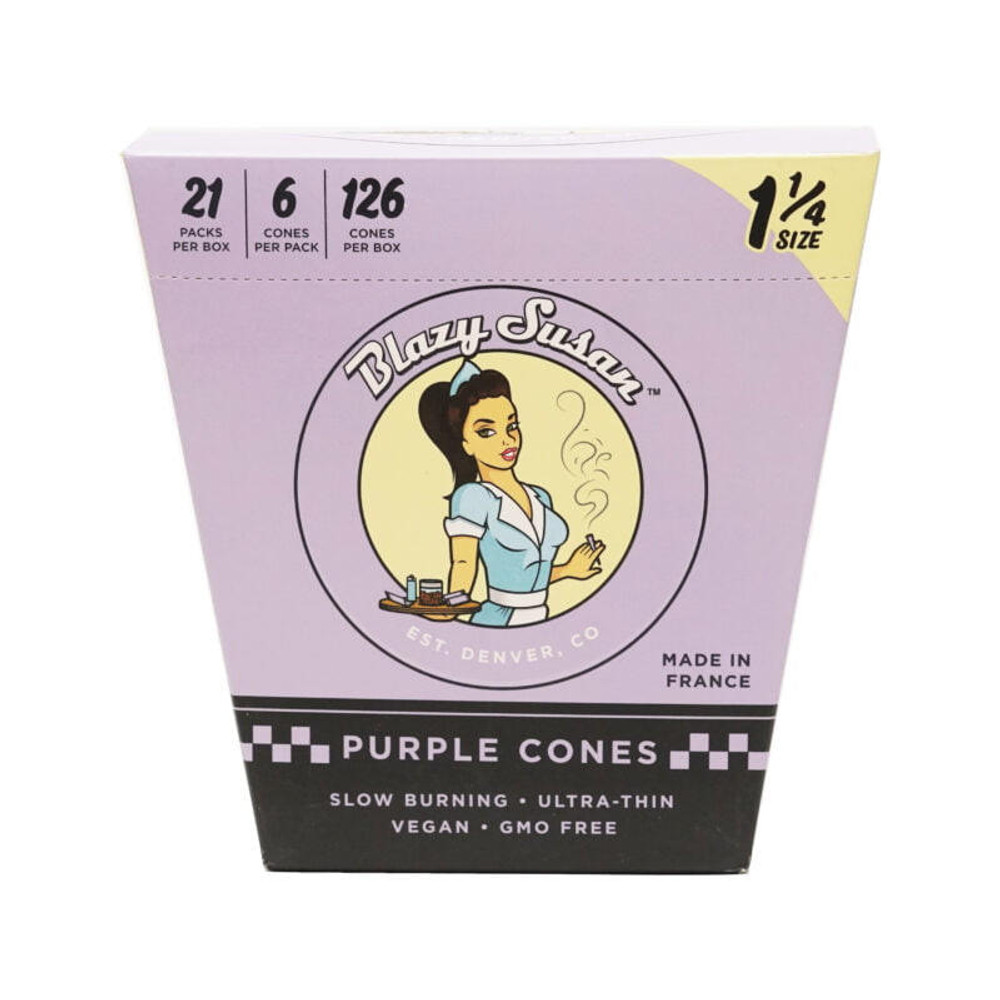  BLAZY SUSAN 1 1/4 SIZE PURPLE CONES - 21CT 