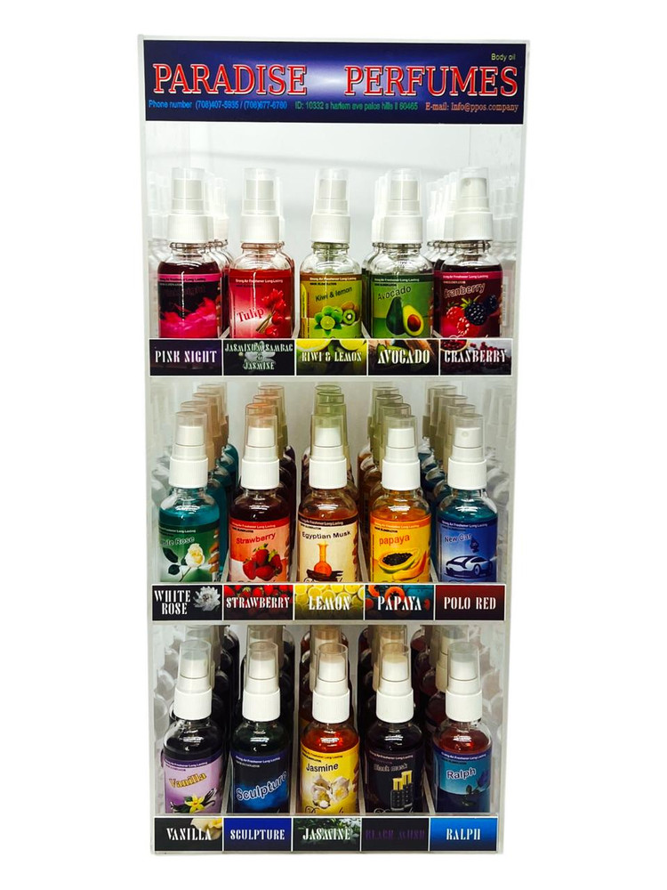  PARADISE PERFUMES 3 FLOOR 30ML AIR FRESHNERS DISPLAY - 75CT 