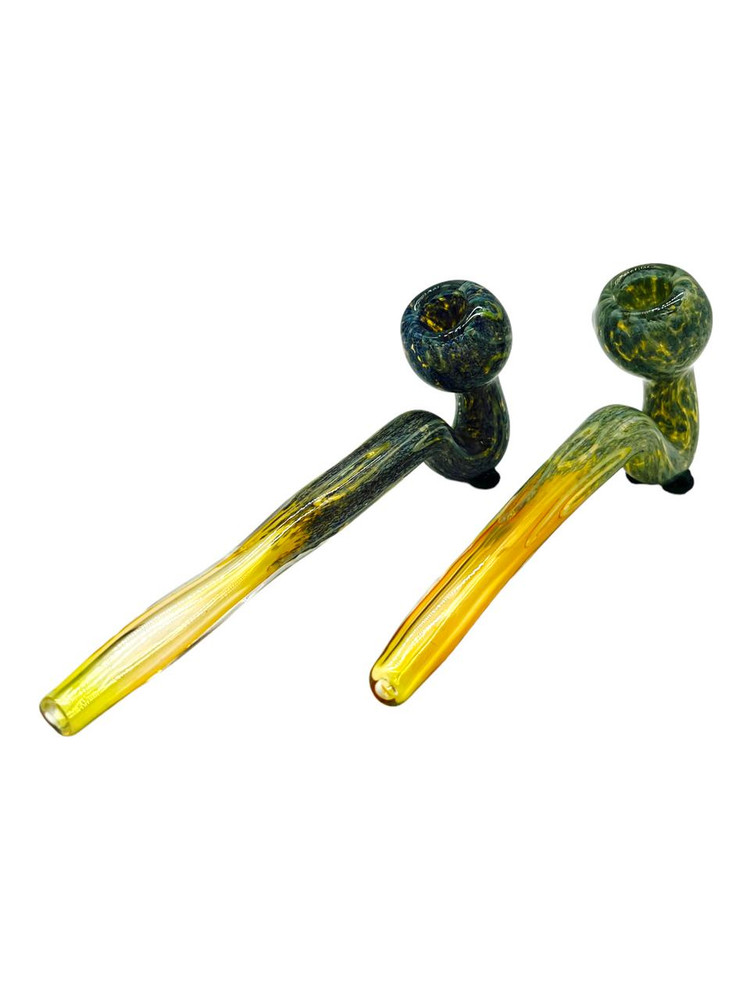  GOLD FUMED PREMIUM FRIT SHERLOCK HANDPIPE 9" - 2CT 