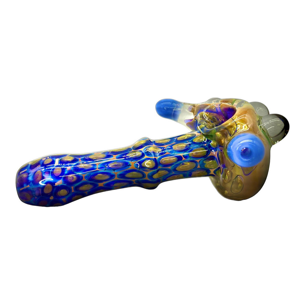  SUPER MONSTER HAMMER STYLE GOLD BUBBLE ART HANDPIPE 6" - 1CT (TR9335) 