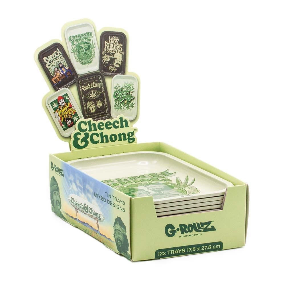  G-ROLLZ - CHEECH & CHONG BADGE MEDIUM TIN TRAY 17.5 X 27.5 CM 